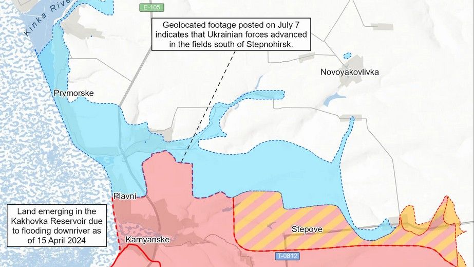 ISW: ЗСУ просунулися поблизу Степногірська на Запоріжжі ISW: ЗСУ просунулися поблизу Степногірська на Запоріжжі